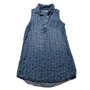 Epic Threads Girls Blue Geometric‎ Print Sleeveless Collared Dress Size M